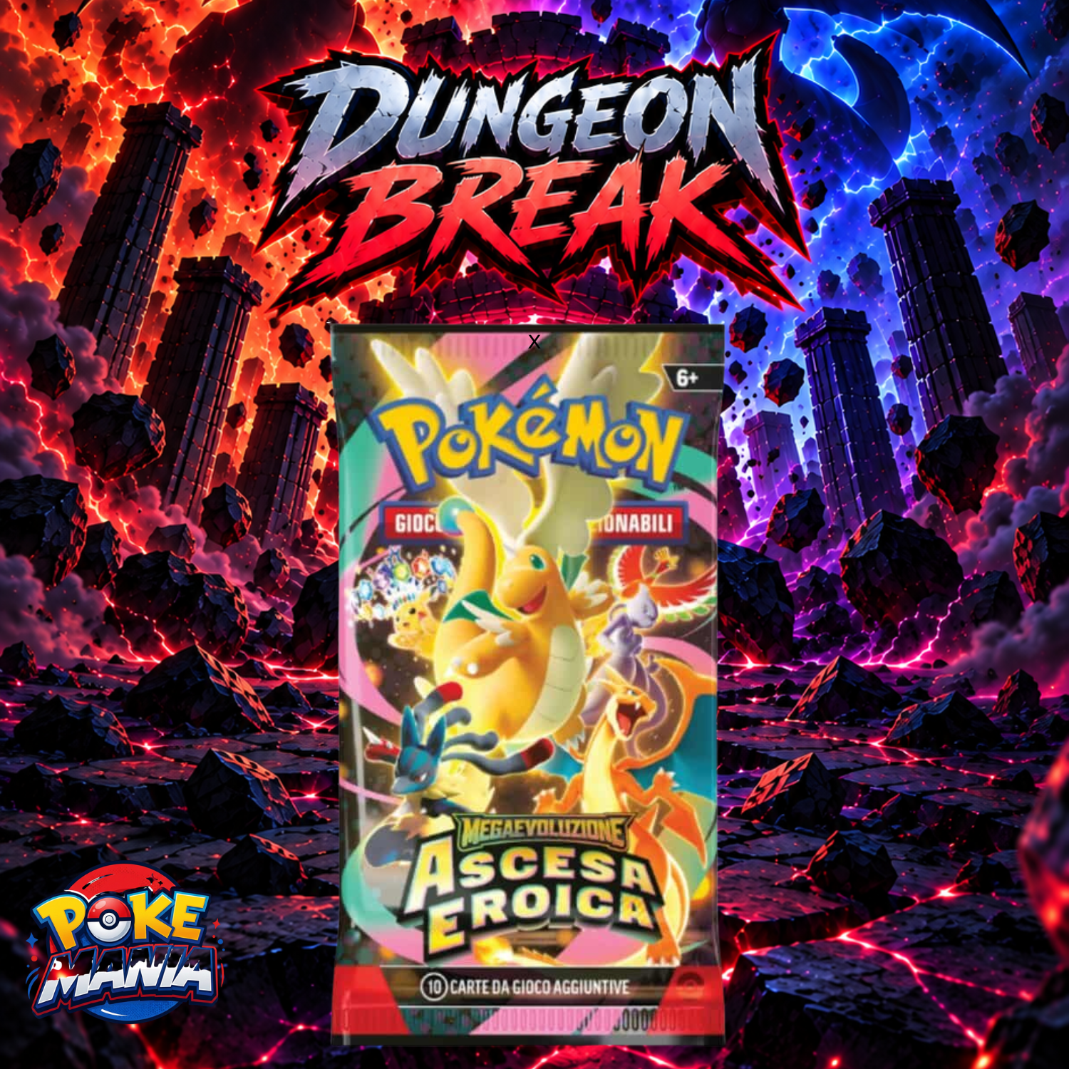 Dungeon Break Ascesa Eroica - 1 Pack da 10 cards [Italiano] - Aperto in Live