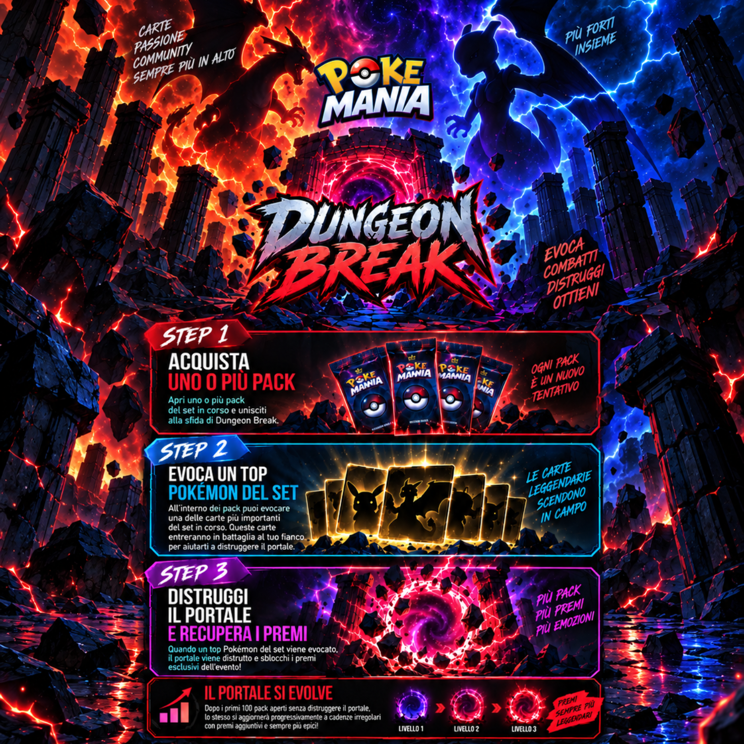 Dungeon Break Ascesa Eroica - 1 Pack da 10 cards [Italiano] - Aperto in Live